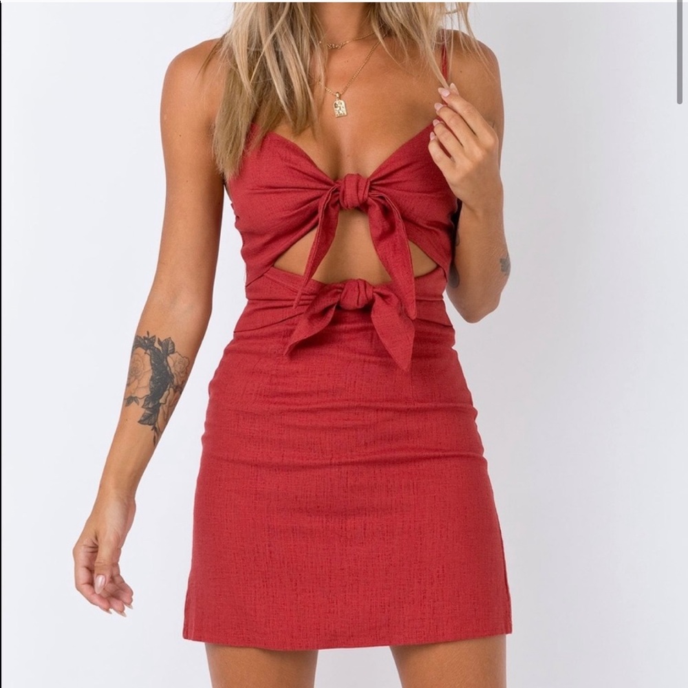 Princess Polly Java Mini Dress Maroon Size 4 NWOT
